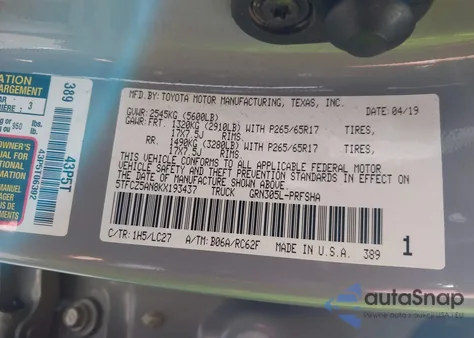 2019 Toyota Tacoma Trd Sport from USA, damaged, VIN 5TFCZ5AN8KX193437